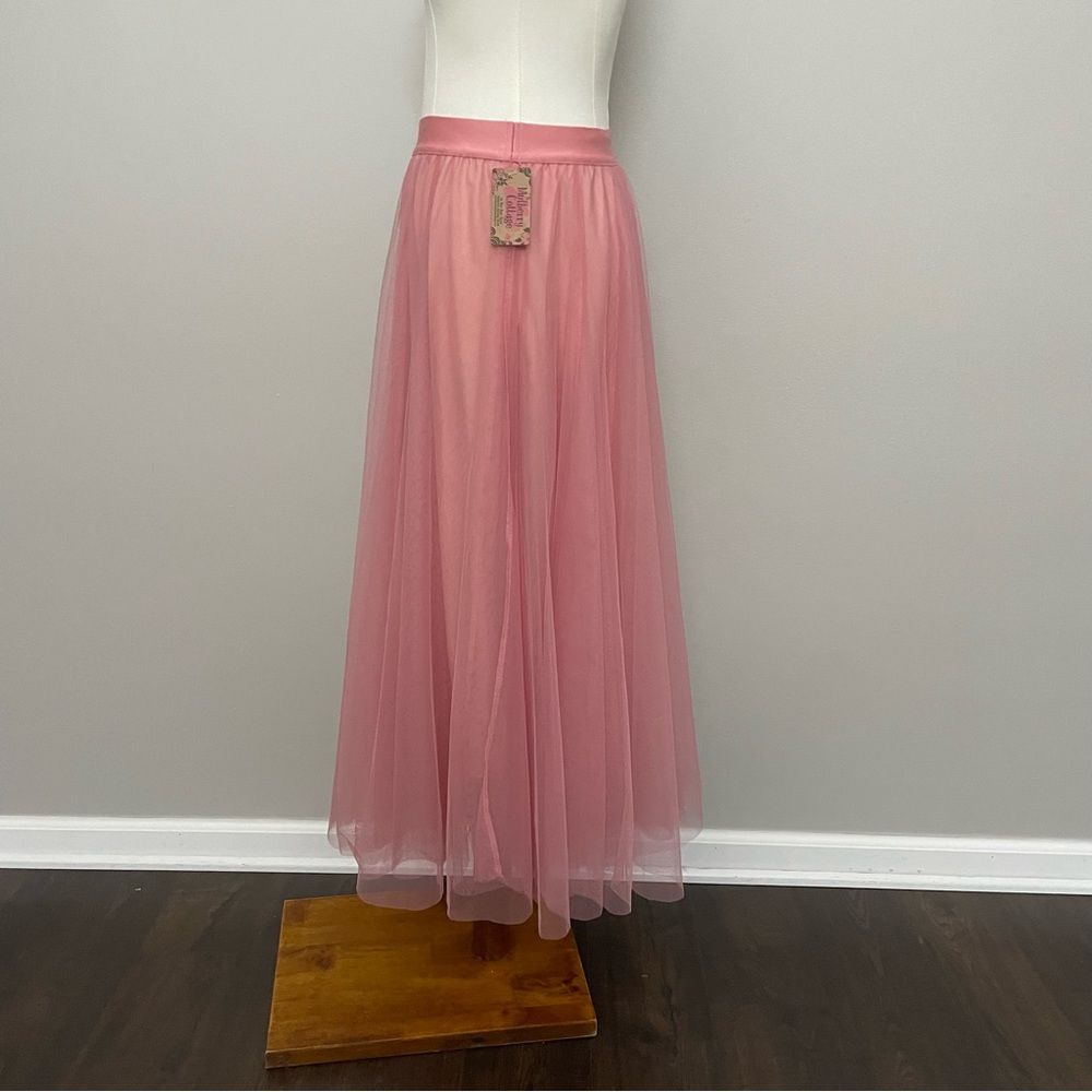 Oddy Midi Skirt Royal Tulle Lined Elastic Waist Ballet Tea Party Romantic Pink